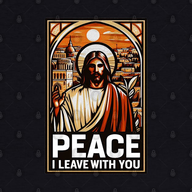 Peace I Leave With You Jesus Christ Bible Quote Pray For Israel by Plushism